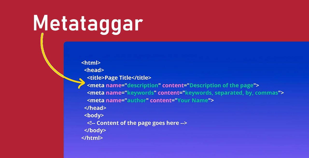 Vad är meta ? bild visar en källkod för en hemsida där man kan även lägga in meta taggar